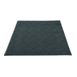 Guardian EcoGuard Diamond Indoor Wiper Floor Mat, Recycled Plactic and Rubber, 3'x5', Charcoal Black