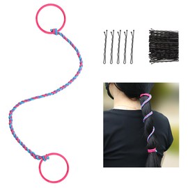 Spiral Hair Ties,Braided Tangle Free Hair Ties,Ponytail Holders Hair Bands,Keep It Smooth And Not Messy,for Surfing,Diving,Swimming,Running,Fitness,16inch