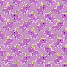 Cute Pink Dinosaur Birthday Wrapping Paper Premium Girly T-Rex Gift Wrap Dino Party Decoration (6 foot x 30 inch roll)
