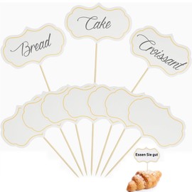 Pack of 50 Buffet Signs, Cheese Markers, White, Flags for Labelling, Cheese Markers, Buffet Signs, for Party Buffet, Tables, Weddings, Birthday Parties, Place Cards Labelling, Price Tags (White)