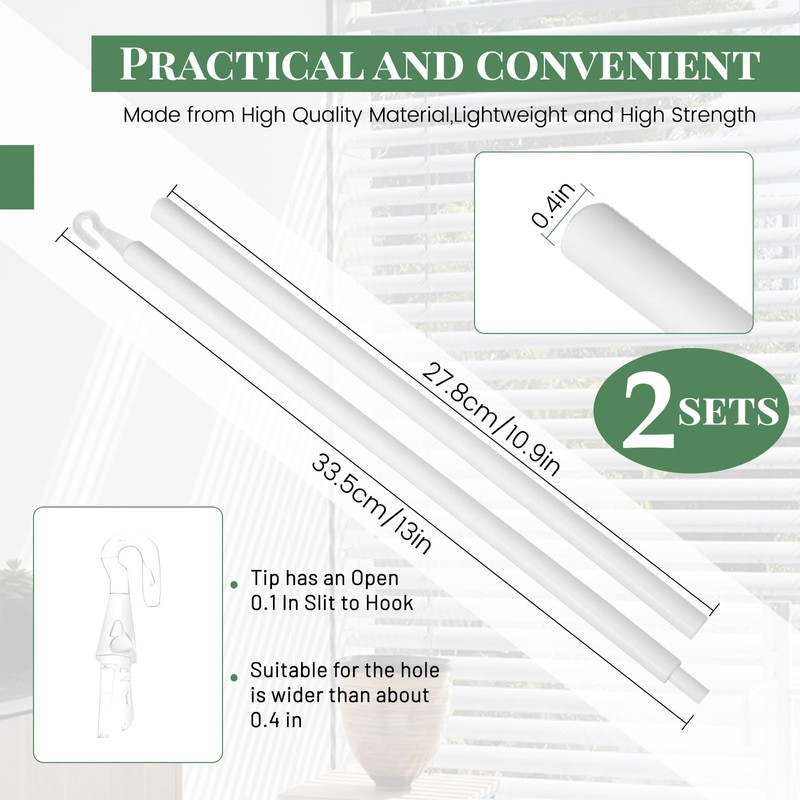 2 Sets 24Inch Blind Wand Replacement with Hook, Blind Opener