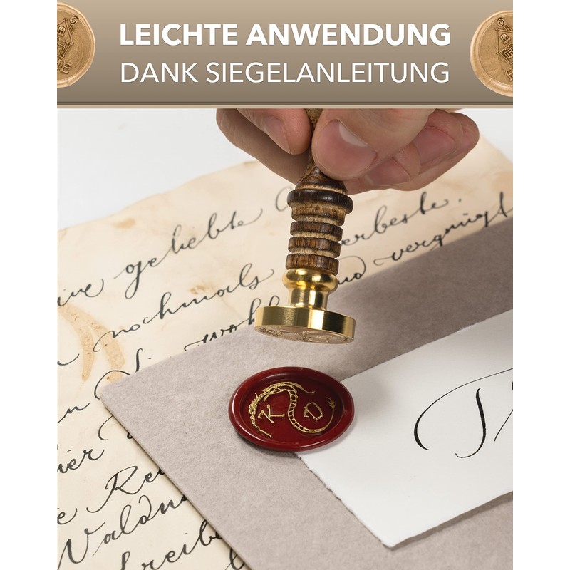 gravurART Seal Stamp Diameter 20 mm with 2 or Initials