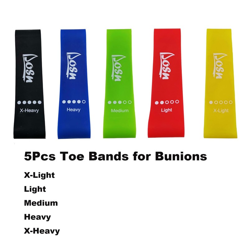 Toe Stretcher Bands - 5 Packs Toe Spacers for Bunion