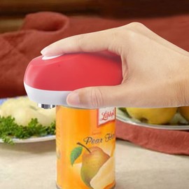 Can Opener,Kratax Electronic Can Opener,Automatic One-Touch Safe Smooth No Sharp Edges Can Openers for Almost Size Can,Best Kitchen for Arthritis Chefs and Seniors(Red)