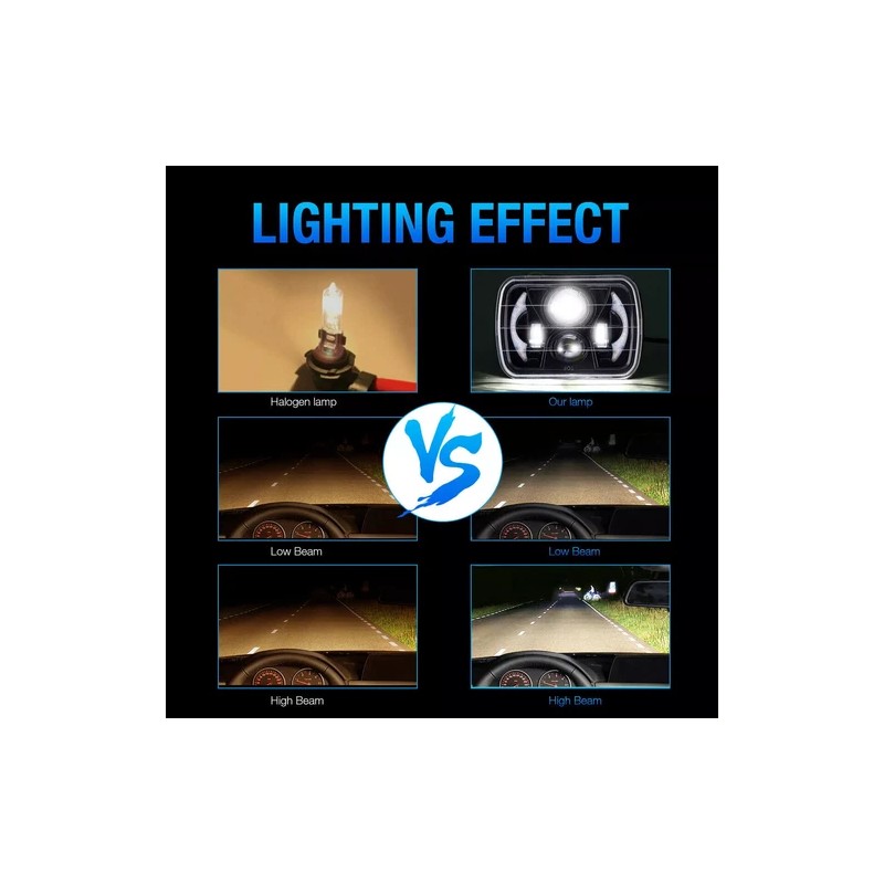 Unbranded DOT Approved Pair 200W 5x7" 7x6 LED Headlights for