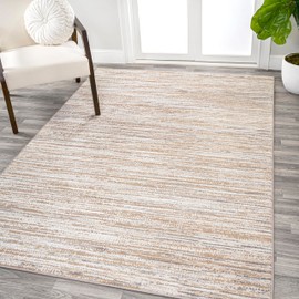 JONATHAN Y SOR200D-5 Loom Modern Strie' Indoor Area Rug, Solid & Striped, Transitional, Traditional, Bedroom, Kitchen, Living Room, Easy-Cleaning, Non-Shedding, 5 X 8, Beige/Gray