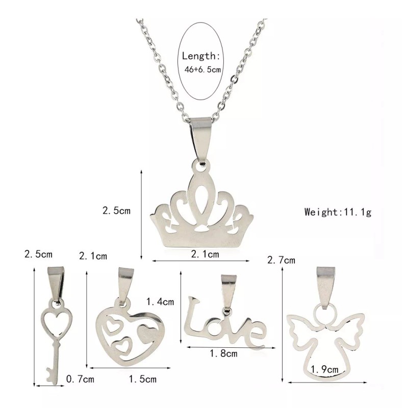 Patry Collar Corona Joyería Dije Intercambiable Dama Mujer Regalo