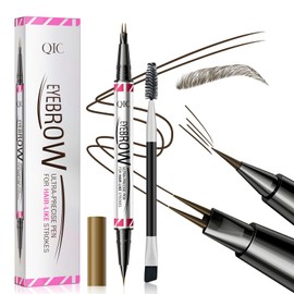 1 Piece Eyebrow Pencil, Waterproof, 2-in-1 Dual-Ended Microblading Eyebrow Pencil, Smudge-proof Eyebrow Pencil, Can Easily Natural Eyebrow Colour (04# Black Brown)