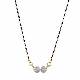 Efulgenz Indian Mangalsutra for Women CZ Cubic Zirconia Pendant Necklace Wedding Bridal Indian Jewelry Black Beaded Delicate Strand Necklace Statement Jewelry for Women, Copper, not known