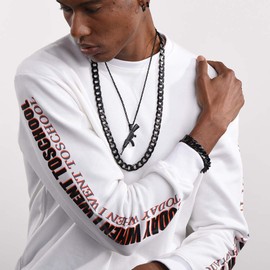 Mens Cuban Link Bracelet Gifts for Men Bracelet Mens Biker Bracelet Boyfriend Gifts Bracelets Black Bracelet for Men Stainless Steel Curb Chain Bracelet