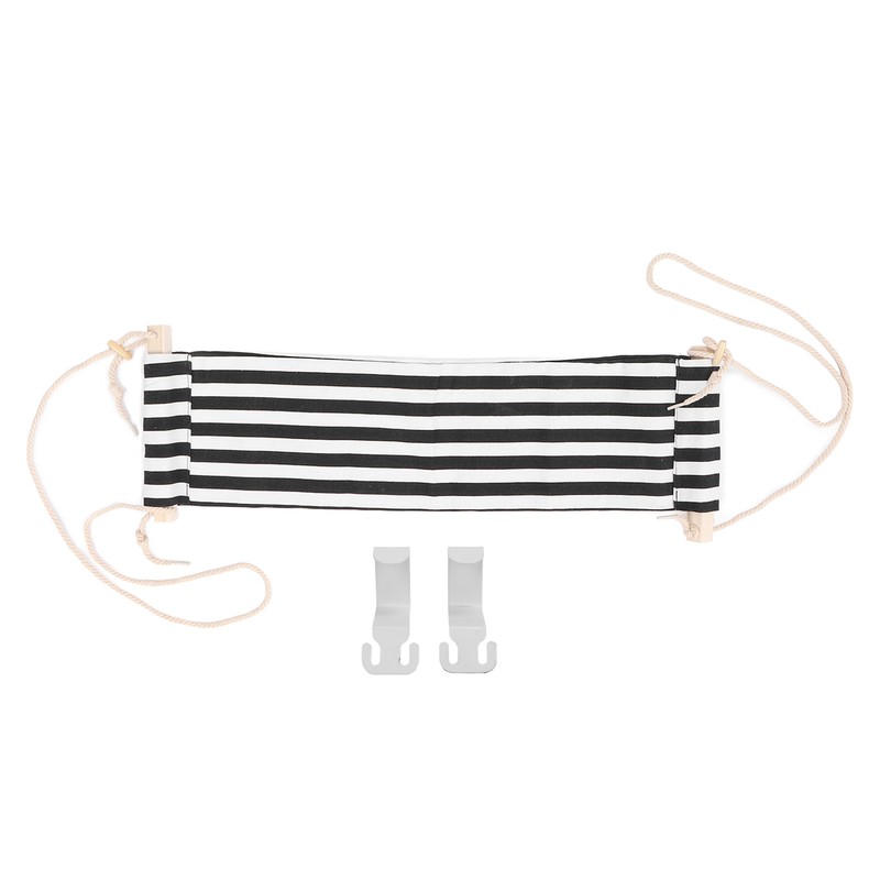 Footrest Black and White Streaks Soft Breathable Adjustable Foot Hammock