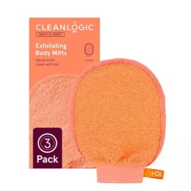 Cleanlogic 클린로직 목욕 바디 각질 제거 페이스 그루밍 미트 다양한 색상 3가지 카운트 [Sport] Clean Logic Bath Body Exfoliating Face Grooming Mitt - 3 Count in Various Colors [Sport]
