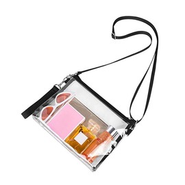 BEAMARKER Clear Bag for Stadium Events Clear Crossbody Bag Transparent PVC Purse Waterproof See Through Handbag with Adjustable Strap for Sports Fan Game Day Concerts Traveling