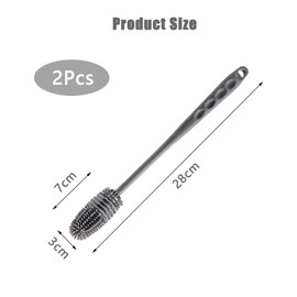 2 Stück Baby-Flaschenbürste, Langer Griff Flaschenreiniger-Bürste, Flaschenreinigung, Flaschenbürste, zum Reinigen von Flaschen, Glasbecher, Babyflaschen, Verschiedene Behälter