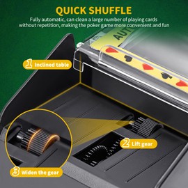 AOZBZ Automatic Card Shuffler Machine, 4 Deck Card Mixer Shuffler USB Charging/Battery Operated Auto Card Shuffler Electronic Casino Poker Card Shuffling Professional Playing Card Shuffler