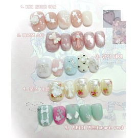 ꒰May New Arrival ꒱Short Tobi Handmade Nail Tips 5 Types - Short Oval / ꒰5월 신상꒱짧토비 수제네일팁 5종 - 숏오벌