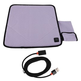 USB Heated Seat Cushion Adjustable Lightweight Heated Stadium Cushion for Camping Fishing Home Office Purple
