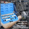 JEUCLEL 17PCS Pass Through Socket Set, Chrome Vanadium Steel, Versatile