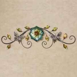 Touch of Class Sophie Butterfly and Floral Scrolling Metal Wall Art