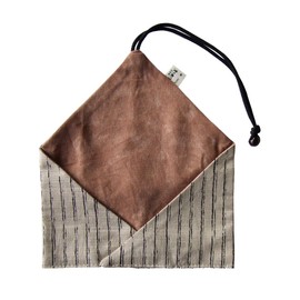 Officer 左衛門 Mobile chopsticks "Eight Sanshiro" Chopsticks Bag White Stripe (Brown) JF – 50 