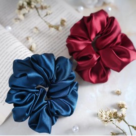 Generic Satin Hair Ties for Women & Girls, Silky Elastic, 2pcs