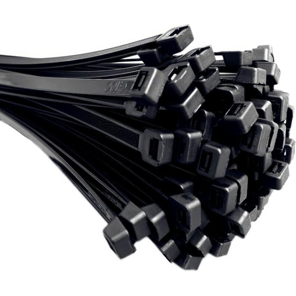 HORZEFIX Cable Ties Pack of 100 Black Long UV Resistant