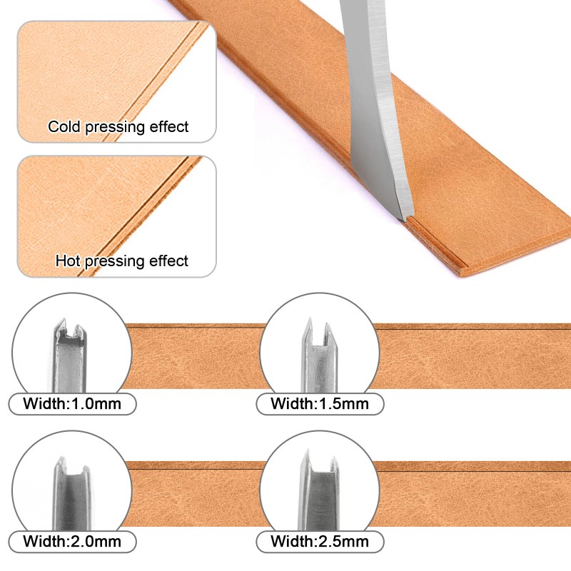 NSIoutlet 6PCS Leather Craft Edge Creaser Tool Kit with Wood