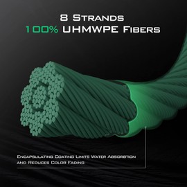 KastKing Superpower Silky8 Braided Fishing Line, Grass Green, 8 Strand, 15LB, 150Yds