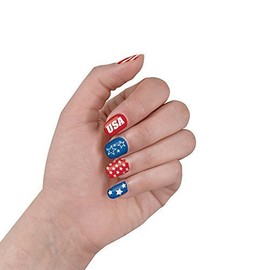 Unique US Patriotic Nail Stickers | Red & Blue Pcs, 20 ct, Multicolor