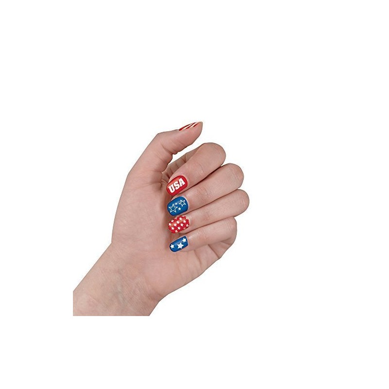 Unique US Patriotic Nail Stickers | Red & Blue Pcs,