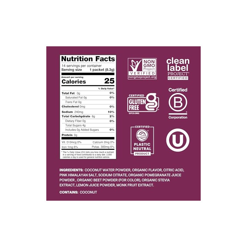 Cure Hydration Bebida de electrolitos vegetal Sin azúcar añadido FSA-HSA