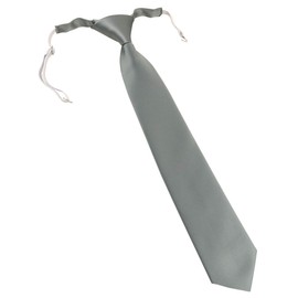 TigerTie Designer Security Safety Tie Plain Pre-tied with Elastic Band, gray