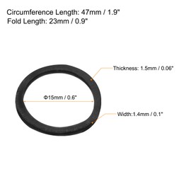 QUARKZMAN Pack of 100 Elastic Bands Stretchy Elastic Bands Black 15 mm x 1.4 mm Hair Bobbles for Home and Office