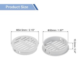 QUARKZMAN Runde Soffit-Lüftungsöffnungen 2 Zoll, 16 Stücke Hellgraue Kunststoff 50mm Soffit-Lüftungsabdeckung - Kreisförmiger Lüftungsgitter - Luft strömt leicht für Badezimmer, Büro, Küche