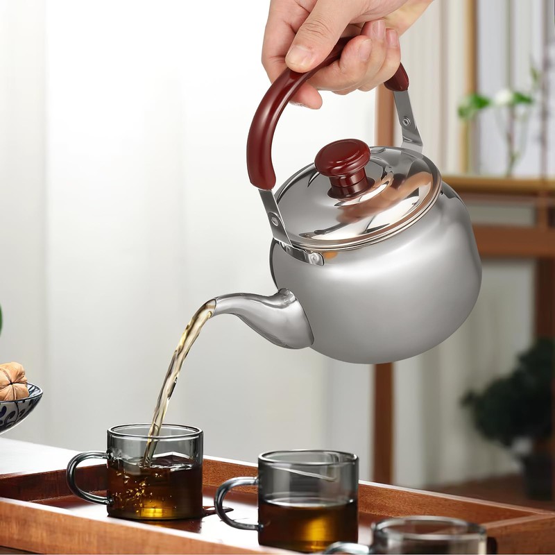 LIFKOME Traditional Stainless Steel Heavy Duty Tea Kettle With Sandwich