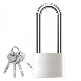 Padlocks with Keys, 7mm Long Shackle Padlocks Outdoor Heavy Duty Waterproof, Anti-Rust Outdoor Padlock Weatherproof Lock for Garden, Gym Locker, Gate, Garage, Shed(87mm Length)
