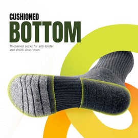 PULIOU Mens Socks Work Walking Hiking Wicking Cushion Casual Crew Socks Outdoor Multipack Performance Trekking Athletic Breathable Comfortable 6 Pairs