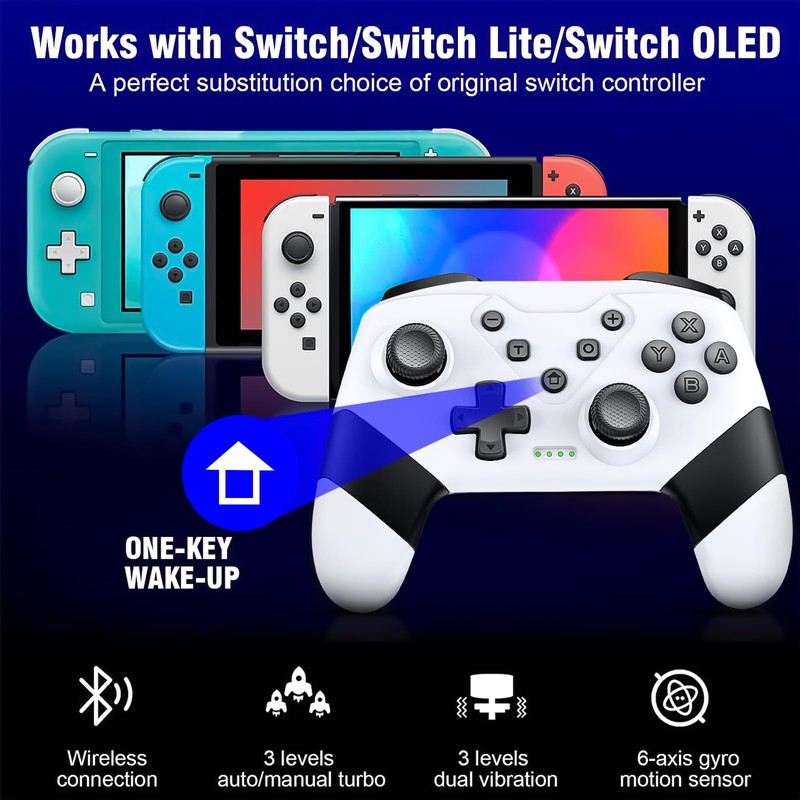 Switch Controller, Wireless Switch Controller for Switch/Switch Lite/Switch OLED, Extra