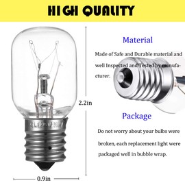 Light Bulb for Whirlpool Microwave - Microwave Light Bulb Fits for Whirlpool Maytag GE Amana Over the Range Hood Microwave, Dimmable with 125V 40W E17 Base, Kitchen Night Light, Repalce 8206232A (3)