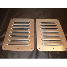 RodLouvers Pair of Straight Aluminum 5” 7 Louver Hood Panels (Bolt-On) Kit