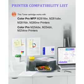 202A Toner Cartridges 4-Pack (Black Cyan Yellow Magenta) Replacement for HP 202A Toner Cartridges Compatible for MFP M281fdw M281fdn M281 M281cdw M254dw M254nw M254dn M254 Printer