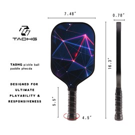 TADHG Phecda Fiberglass Pickleball Paddle Set of 2 – 8.4oz Rackets with Honeycomb Core Includes 4 Balls Carry Bag and Grip Tapes Ideal for Beginners, Family Fun, Casual Play and Indoor Outdoor Use