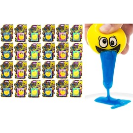 JA-RU Squishy Barf Balls (1 Ball Assorted) Smiley Face Vomit Slime. Stress Relief Squeeze Fidget Toys for Kids. Silly Funny Puking Toy Prank Items Party Favors Easter Egg Fillers. 5299-1