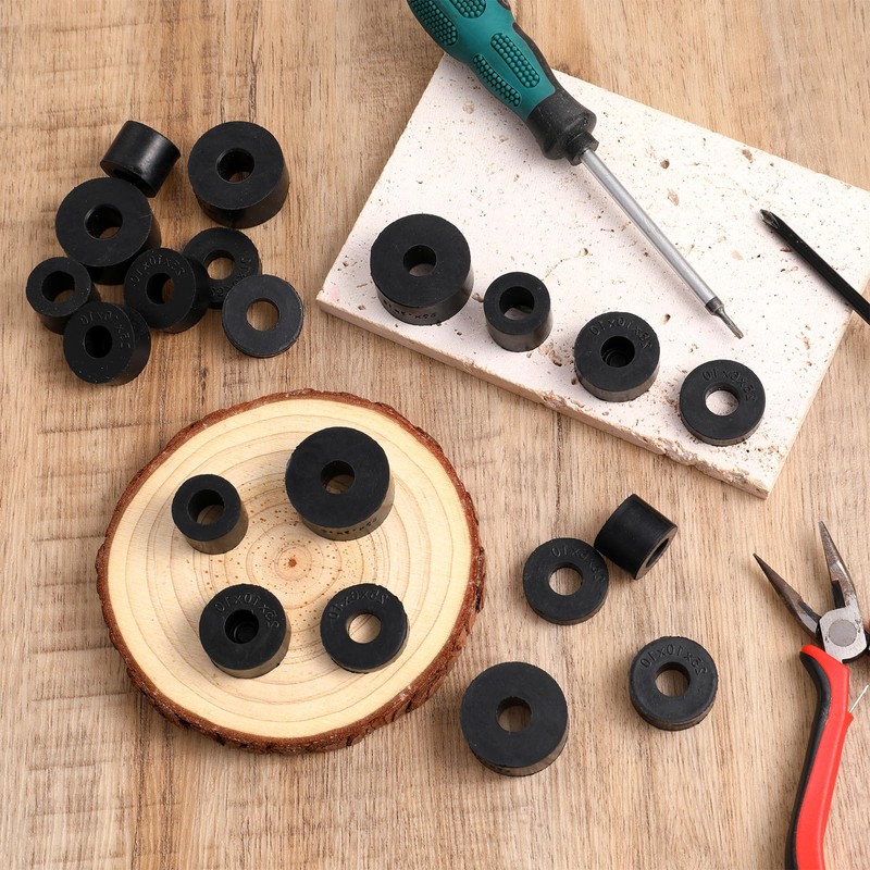 20PCS Rubber Spacer, 4 Sizes Black Thick Rubber Washers, Non-Slip