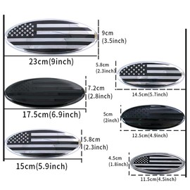 KUNIO 1 Piece American Flag Front Grill Rear Tailgate Emblem Fits Ford F150 F250 F350 Edge Ranger Explorer Badge Sticker Name Plate Emblem Logo 14.5 cm (5.7 Inch) Black