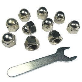 ZDingTech 10pcs 5/16-18 Acorn Cap Nuts,5/16-18 Cap Nuts,Acorn Hex Cap Dome Head Nuts,Dome Nuts,304 Stainless Steel Acorn Nuts,Hardware Nuts,18-8,Bright Finish with Open End Wrench