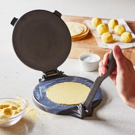 Creative Home & Kitchen Cast Iron Tortilla Press, 8", Black