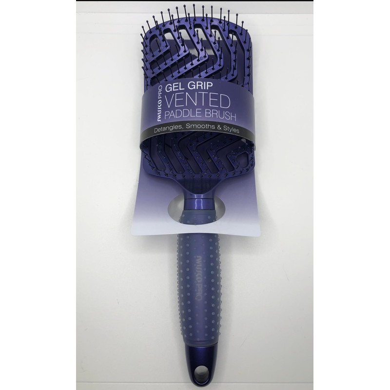 Swissco Pro Gel Grip Vented Hair Brush Gloss (Electric Blue