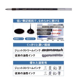Mitsubishi Pencil Ballpoint Pen Refill Jetstream Multi-Color Multi-Function 0.7mm Black 10 Set SXR8007K.24 10P