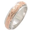 [BreezyIsland] Hawaiian Jewelry Two Tone Ring Silver 925 6mm Width,